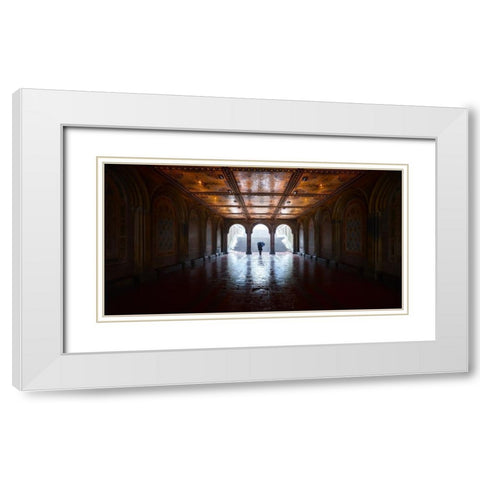The Passageway White Modern Wood Framed Art Print with Double Matting by De La, Javier