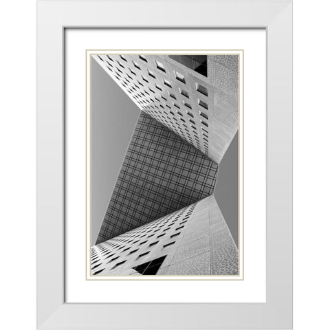 Urban Origami White Modern Wood Framed Art Print with Double Matting by Legraverend, Guillaume
