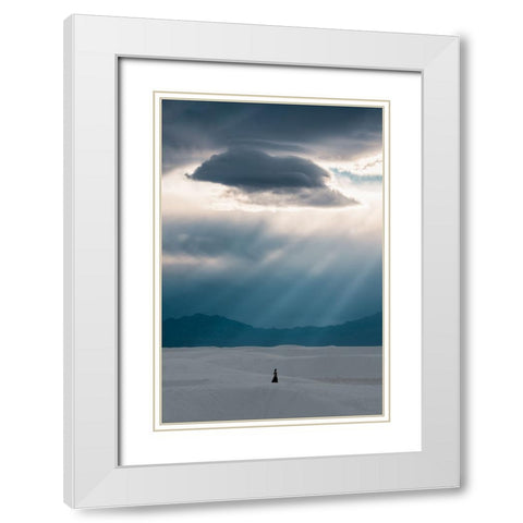 Umbrella White Modern Wood Framed Art Print with Double Matting by Zhang, Ling