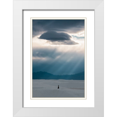 Umbrella White Modern Wood Framed Art Print with Double Matting by Zhang, Ling