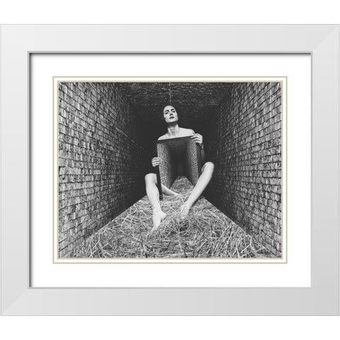Claustrophobia White Modern Wood Framed Art Print with Double Matting by Bousca, Bogdan