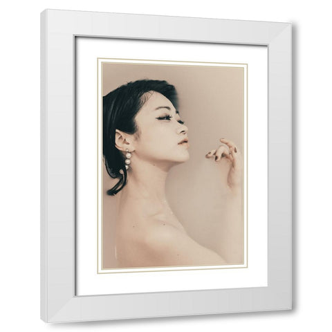 sealed White Modern Wood Framed Art Print with Double Matting by Sangan, Kurosaki