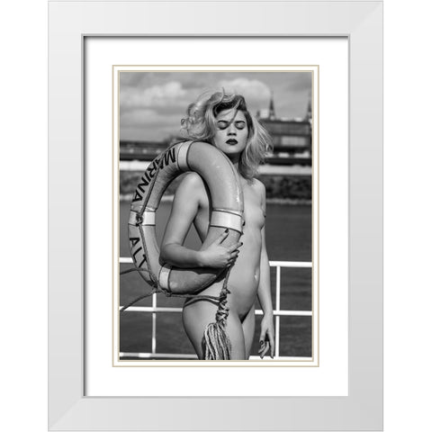 In The Dockyard White Modern Wood Framed Art Print with Double Matting by Blasko, Jan