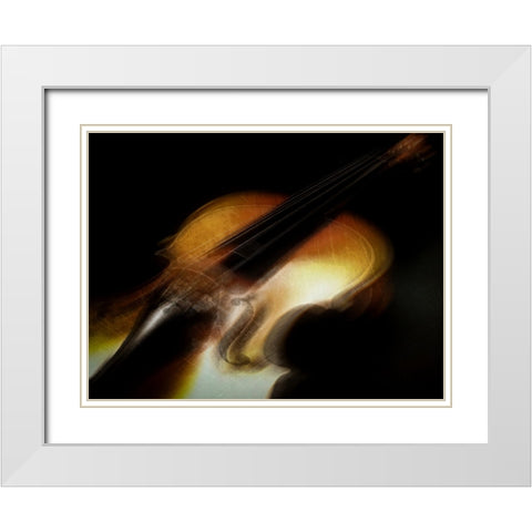 Vibrations White Modern Wood Framed Art Print with Double Matting by Corte, Raffaele