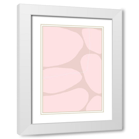 Rose Stones White Modern Wood Framed Art Print with Double Matting by Sawall, Anastasia