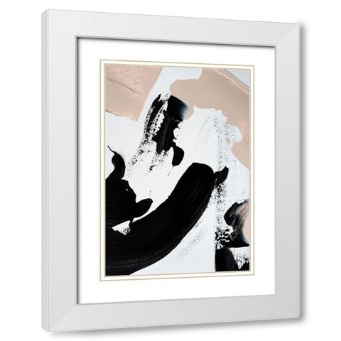 Black and Nude No 1 White Modern Wood Framed Art Print with Double Matting by Sawall, Anastasia