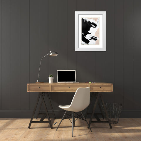 Black and Nude No 3 White Modern Wood Framed Art Print with Double Matting by Sawall, Anastasia