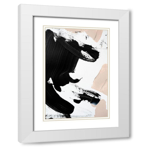 Black and Nude No 3 White Modern Wood Framed Art Print with Double Matting by Sawall, Anastasia
