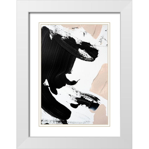 Black and Nude No 3 White Modern Wood Framed Art Print with Double Matting by Sawall, Anastasia