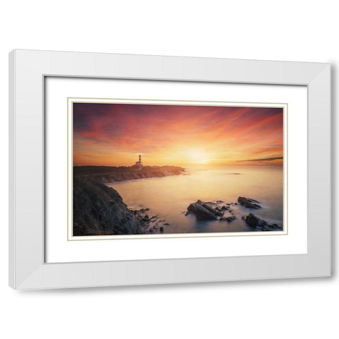 Favaritx sunrise 7R20215 White Modern Wood Framed Art Print with Double Matting by Joanaduenas