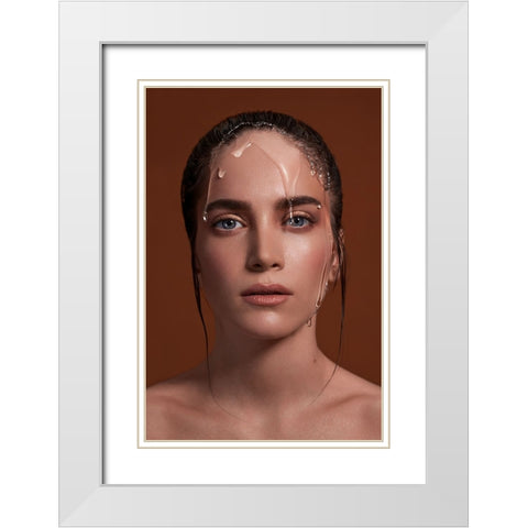 King of The Wizards White Modern Wood Framed Art Print with Double Matting by Naderi, Peyman