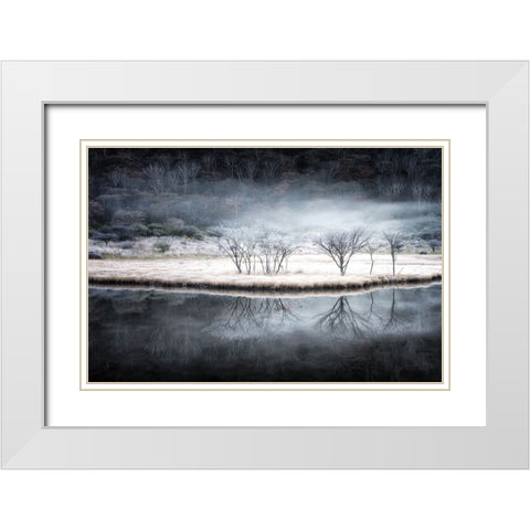 Between autumn and winter White Modern Wood Framed Art Print with Double Matting by Suzuki, Daiki