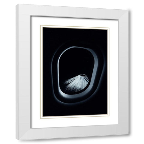 M.Fuji White Modern Wood Framed Art Print with Double Matting by CVV