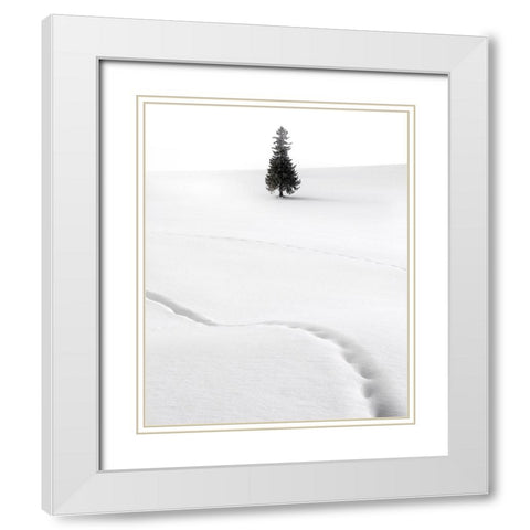 Untitled White Modern Wood Framed Art Print with Double Matting by CVV