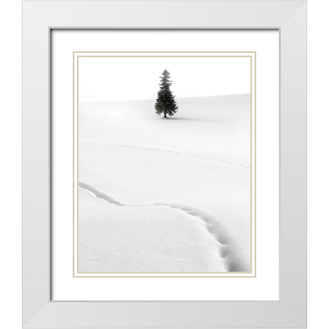 Untitled White Modern Wood Framed Art Print with Double Matting by CVV
