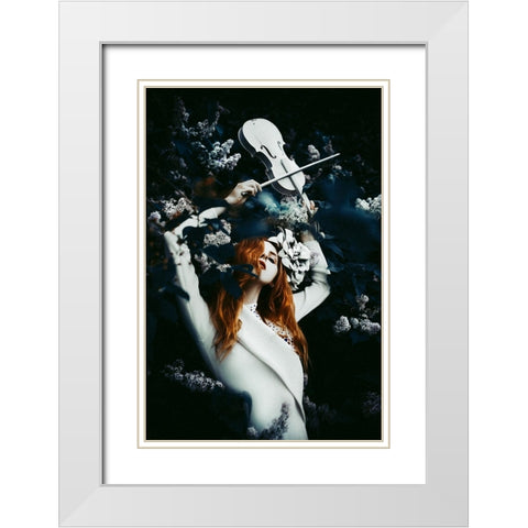 Endless Melody White Modern Wood Framed Art Print with Double Matting by Bolgov (Axe), Ruslan