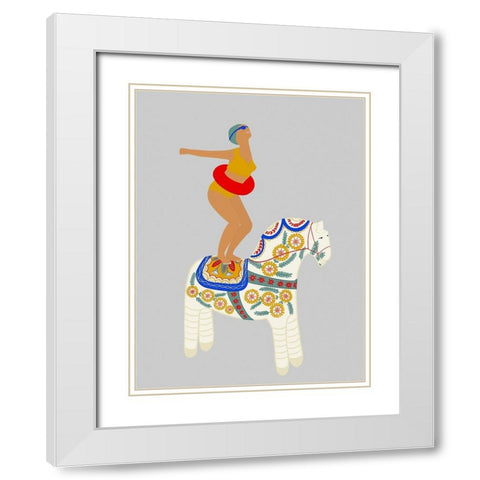 Little Pony White Modern Wood Framed Art Print with Double Matting by Jotadejai