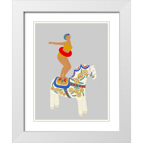 Little Pony White Modern Wood Framed Art Print with Double Matting by Jotadejai