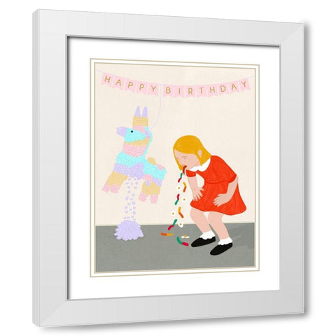 Excitement White Modern Wood Framed Art Print with Double Matting by Jotadejai