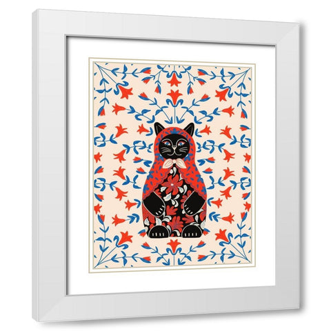 Catrioshka White Modern Wood Framed Art Print with Double Matting by Jotadejai