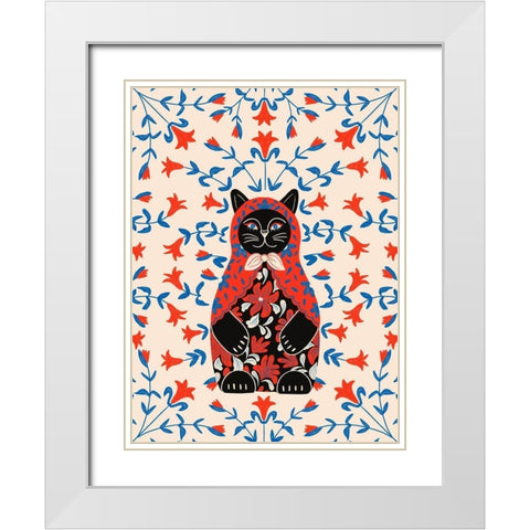 Catrioshka White Modern Wood Framed Art Print with Double Matting by Jotadejai