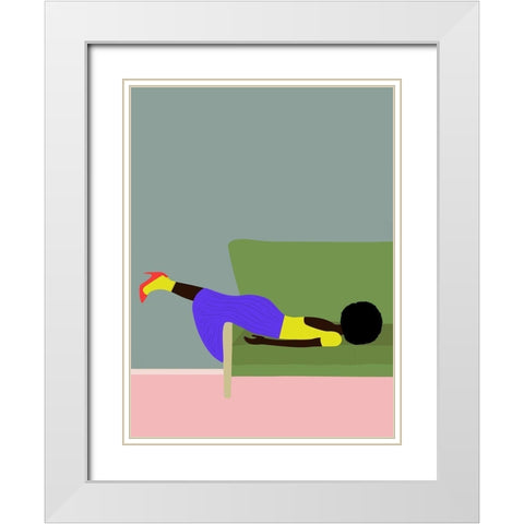 Wendys Mood White Modern Wood Framed Art Print with Double Matting by Jotadejai