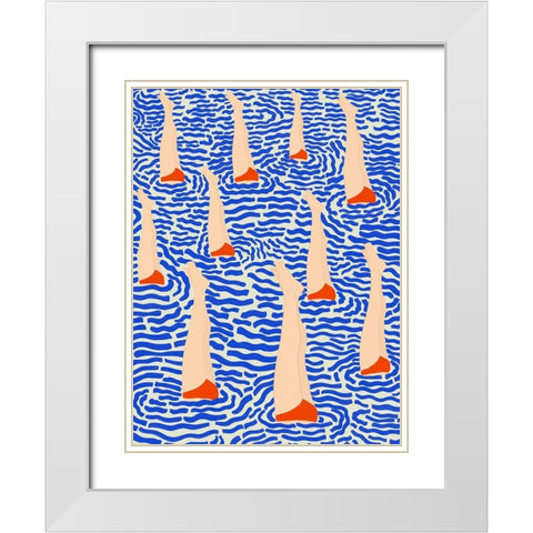 BaApistas White Modern Wood Framed Art Print with Double Matting by Jotadejai