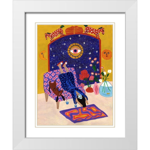 Day off from office White Modern Wood Framed Art Print with Double Matting by Jotadejai