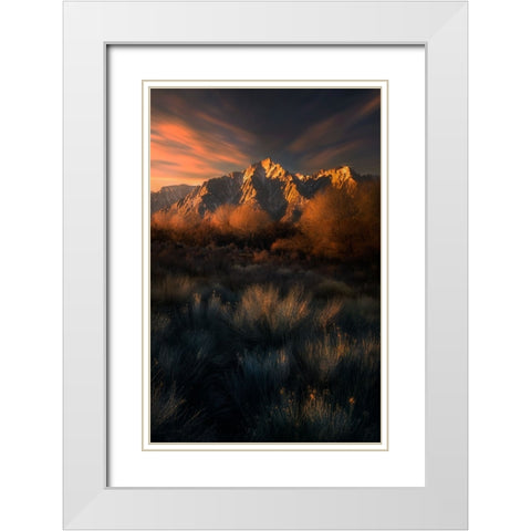 Light Touch White Modern Wood Framed Art Print with Double Matting by P., Ruiqing