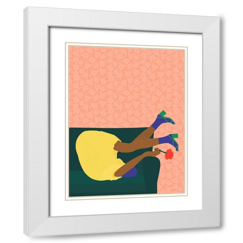 New Years Eve White Modern Wood Framed Art Print with Double Matting by Jotadejai