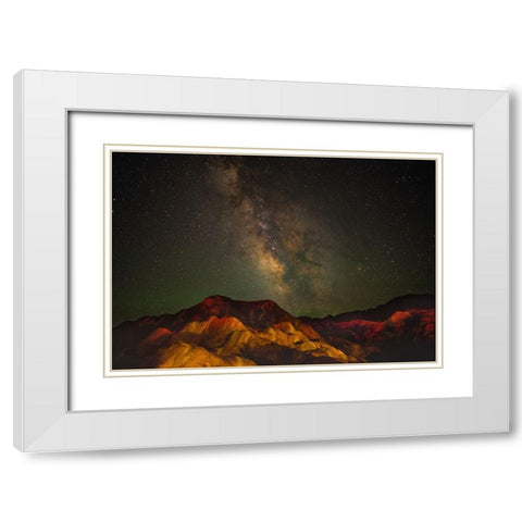 Night Phenomenon White Modern Wood Framed Art Print with Double Matting by Chakraborty, Chiranjib