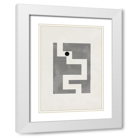 Minimalist maze White Modern Wood Framed Art Print with Double Matting by 1x Studio II