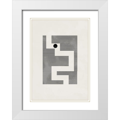 Minimalist maze White Modern Wood Framed Art Print with Double Matting by 1x Studio II
