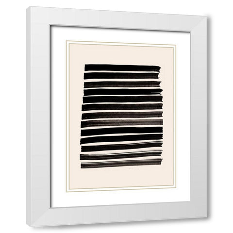 Stripes_Beige White Modern Wood Framed Art Print with Double Matting by 1x Studio II