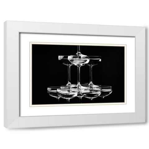 Champagne tower_10 White Modern Wood Framed Art Print with Double Matting by 1x Studio III