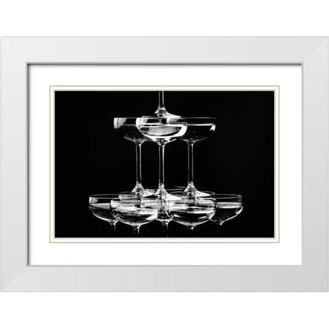 Champagne tower_10 White Modern Wood Framed Art Print with Double Matting by 1x Studio III