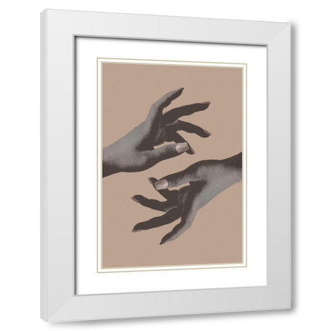 Reaching No 03 White Modern Wood Framed Art Print with Double Matting by 1x Studio III