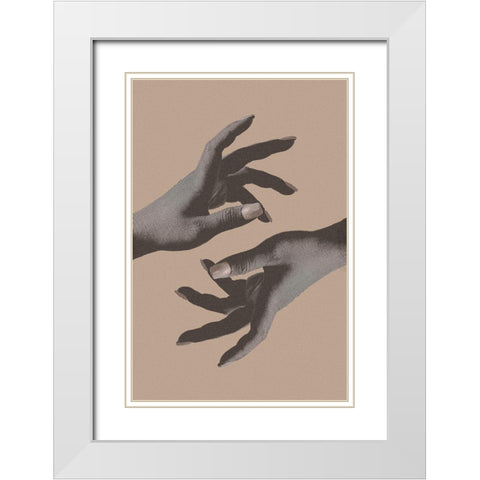 Reaching No 03 White Modern Wood Framed Art Print with Double Matting by 1x Studio III