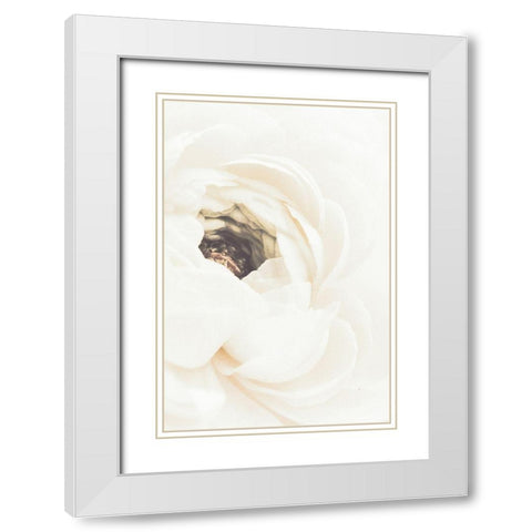 White Flower 01 White Modern Wood Framed Art Print with Double Matting by 1x Studio III