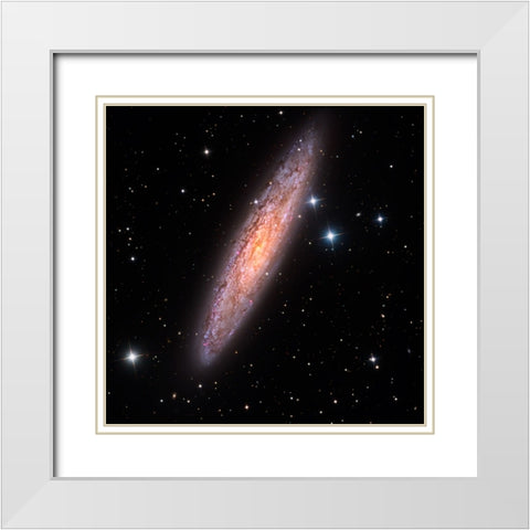 Sculptor Galaxy White Modern Wood Framed Art Print with Double Matting by Chander, Vikas