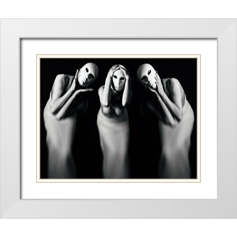 The Birth Fates White Modern Wood Framed Art Print with Double Matting by Bousca, Bogdan