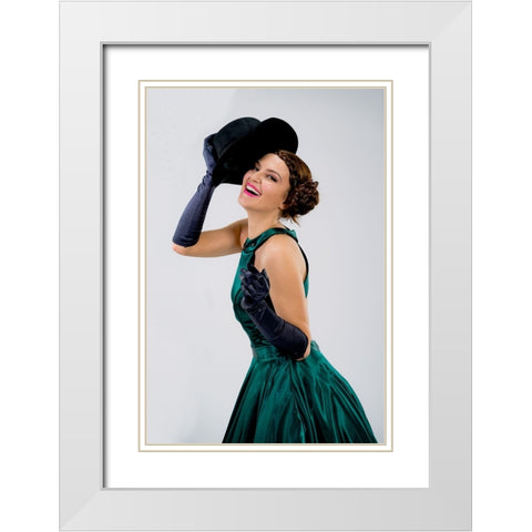 Beauty a Happy White Modern Wood Framed Art Print with Double Matting by Nikolova, Aneta