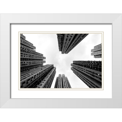 Urban Elements White Modern Wood Framed Art Print with Double Matting by Makoto, Sasaki