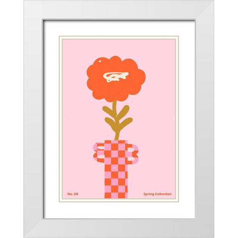 Spring Flower #08 White Modern Wood Framed Art Print with Double Matting by NKTN