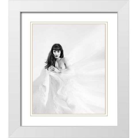 Blue Angel White Modern Wood Framed Art Print with Double Matting by Punyet Miro, Carles