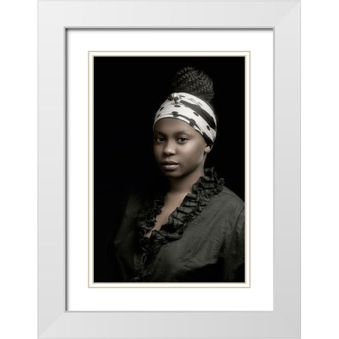 Karen White Modern Wood Framed Art Print with Double Matting by Slotboom, Jan