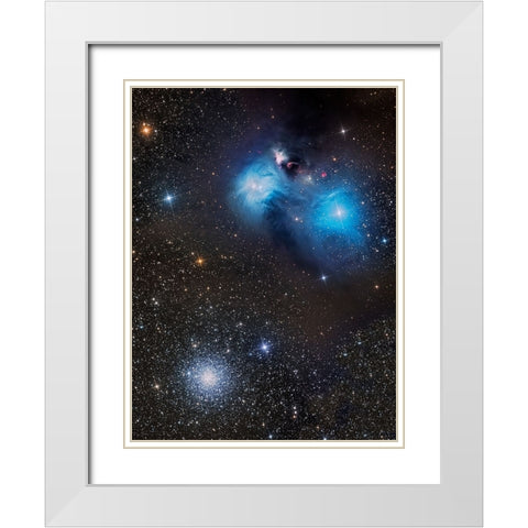 Blue Eyes And A Smile - Ngc 6726 White Modern Wood Framed Art Print with Double Matting by Chander, Vikas