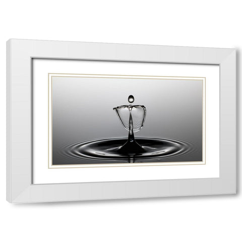 Waterdancer White Modern Wood Framed Art Print with Double Matting by Schade, Peter