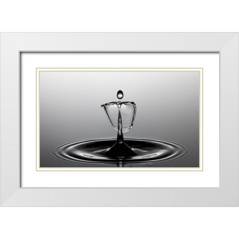 Waterdancer White Modern Wood Framed Art Print with Double Matting by Schade, Peter