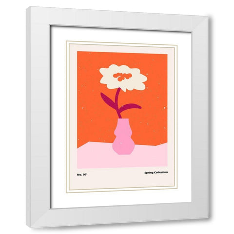 Spring Flower #07 White Modern Wood Framed Art Print with Double Matting by NKTN